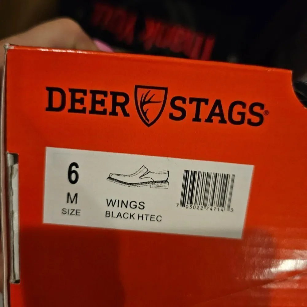 Deer Stags Kids' Wings Dress Comfort Slip-On Shoes Black Size 6 NWT